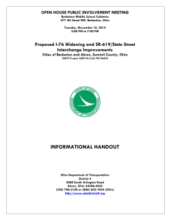 I-76 Widening and Interchange Modifications Final Meeting Handout