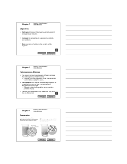 Objectives Chapter 7 Heterogeneous Mixtures
