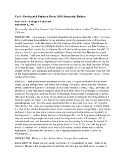 Carly Fiorina and Barbara Boxer 2010