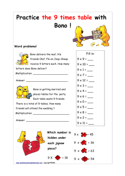 Practice the 9 times table with Bono