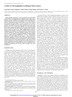 Cyclin G2 Dysregulation in Human Oral Cancer