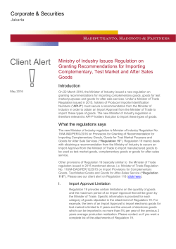 Ministry of Industry Issues Regulation on Granting