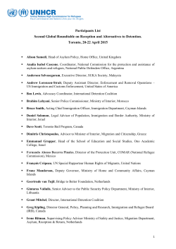 Participants List Second Global Roundtable on Reception