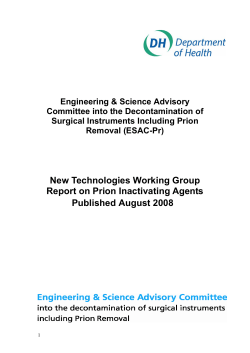 (ESAC-Pr) New Technologies Working Group Report on Prion