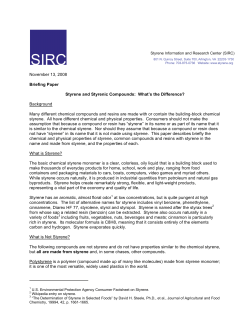 November 13, 2008 Briefing Paper Styrene and Styrenic