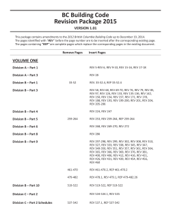 BC Building Code Revision Package 2015
