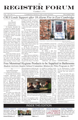 Register Forum - Cambridge Rindge and Latin School