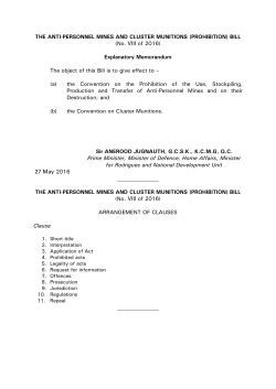 The Anti-Personnel Mines and Cluster Munitions (Prohibition) Bill