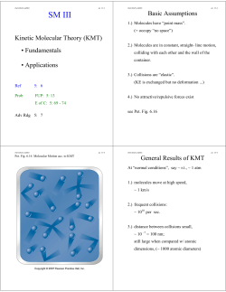 Lecture 17 Post. Kinetic Molecular Theory