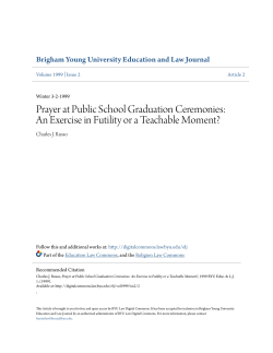 Prayer at Public School Graduation Ceremonies: An Exercise in