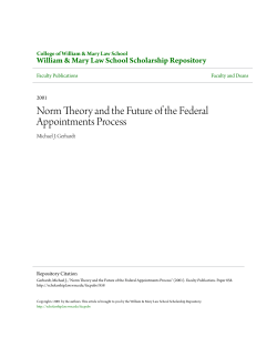 Norm Theory and the Future of the Federal Appointments Process