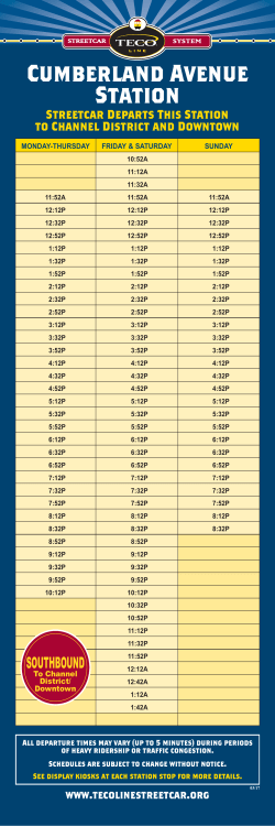 Streetcar Timetables SB (032617)_Final Times South 4.09.qxd