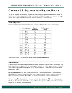 Chapter 12: Squares and Square Roots