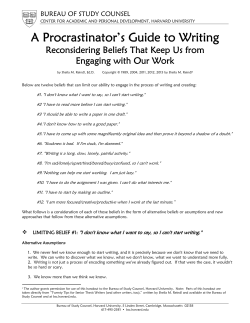A Procrastinator`s Guide to Writing