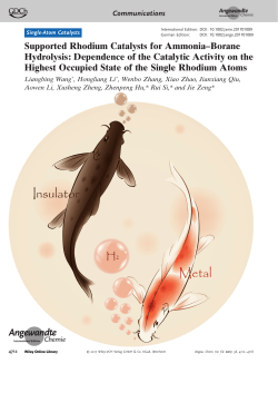 Supported Rhodium Catalysts for Ammonia&ndash;Borane Hydrolysis