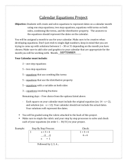 Calendar Equations Project