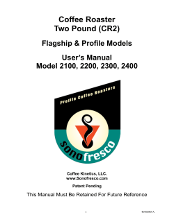 Two pound Coffee Roaster User Manual