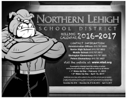 2016-17 district calendar - Northern Lehigh School District