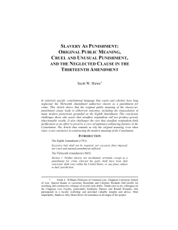 slavery as punishment: original public meaning, cruel and unusual