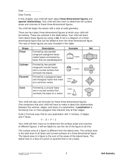 Holt Geometry Date Dear Family, In this chapter, your child will learn