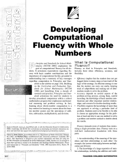 Developing Computational Fluency with Whole Numbers