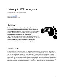Privacy in WiFi analytics