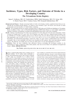 Incidence, Types, Risk Factors, and Outcome of Stroke in a
