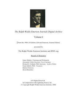 The Ralph Waldo Emerson Journals Digital Archive Volume 6