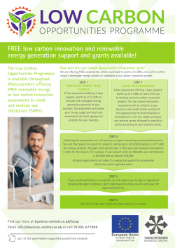 FREE low carbon innovation and renewable energy generation