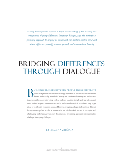 BRIDGING DIFFERENCES THROUGH DIALOGUE