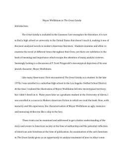 Malinovitz-Wolfshiem in Gatsby