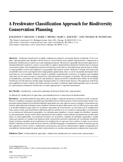A Freshwater Classification Approach for Biodiversity Conservation