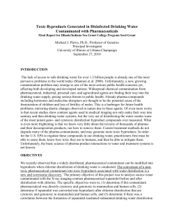 Toxic Byproducts Generated in Disinfected Drinking Water