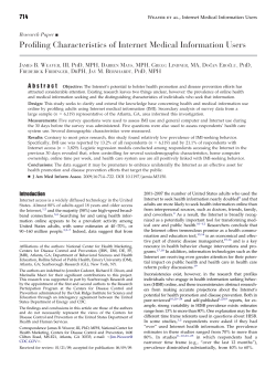 Profiling Characteristics of Internet Medical Information Users