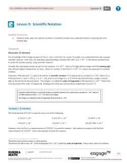 Lesson 9: Scientific Notation