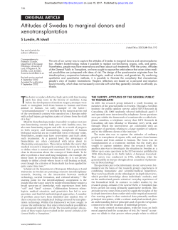 Attitudes of Swedes to marginal donors and xenotransplantation