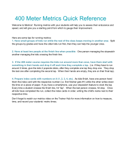 400 Meter Metrics Quick Reference