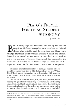 plato`s premise: fostering student autonomy