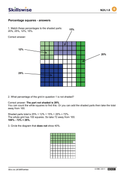 Percentage squares - answers