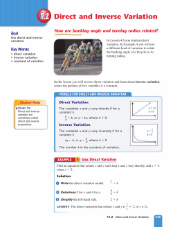 Direct and Inverse Variation
