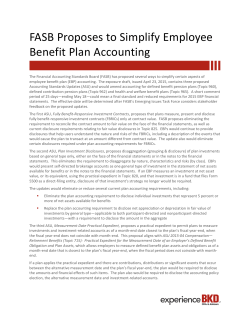 FASB Proposes to Simplify Employee Benefit Plan Accounting