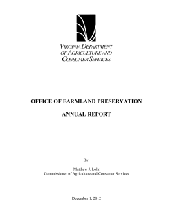 OFFICE OF FARMLAND PRESERVATION ANNUAL REPORT