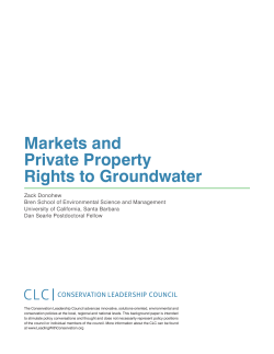 Markets and Private Property Rights to Groundwater