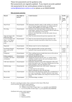 Risk Assessment - The Venture Centre