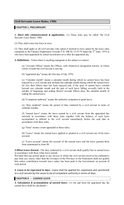 Civil Servants Leave Rules, 1986