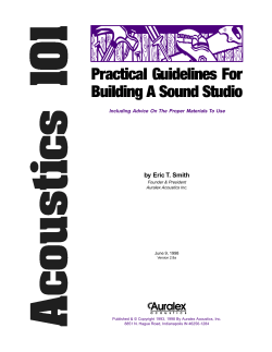 Practical Guidelines For Building A Sound Studio