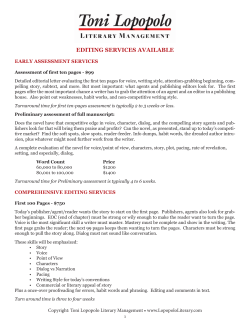 Lopopolo Literary Editing Services