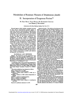 Metabolism of Resistant Mutants of
