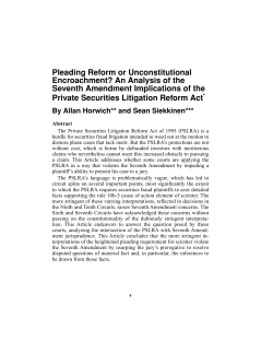 Pleading Reform or Unconstitutional Encroachment