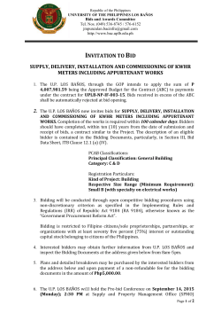 NP-IF-003-15 ITB KWHR - UPLB Bids and Awards Committee